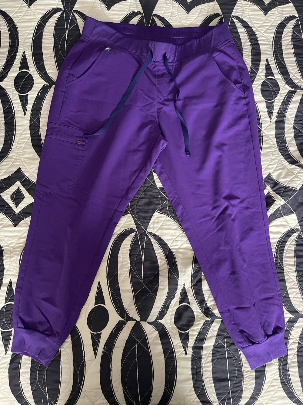FIGS Zamora Jogger Scrub Pants Digital Grape Large Petite